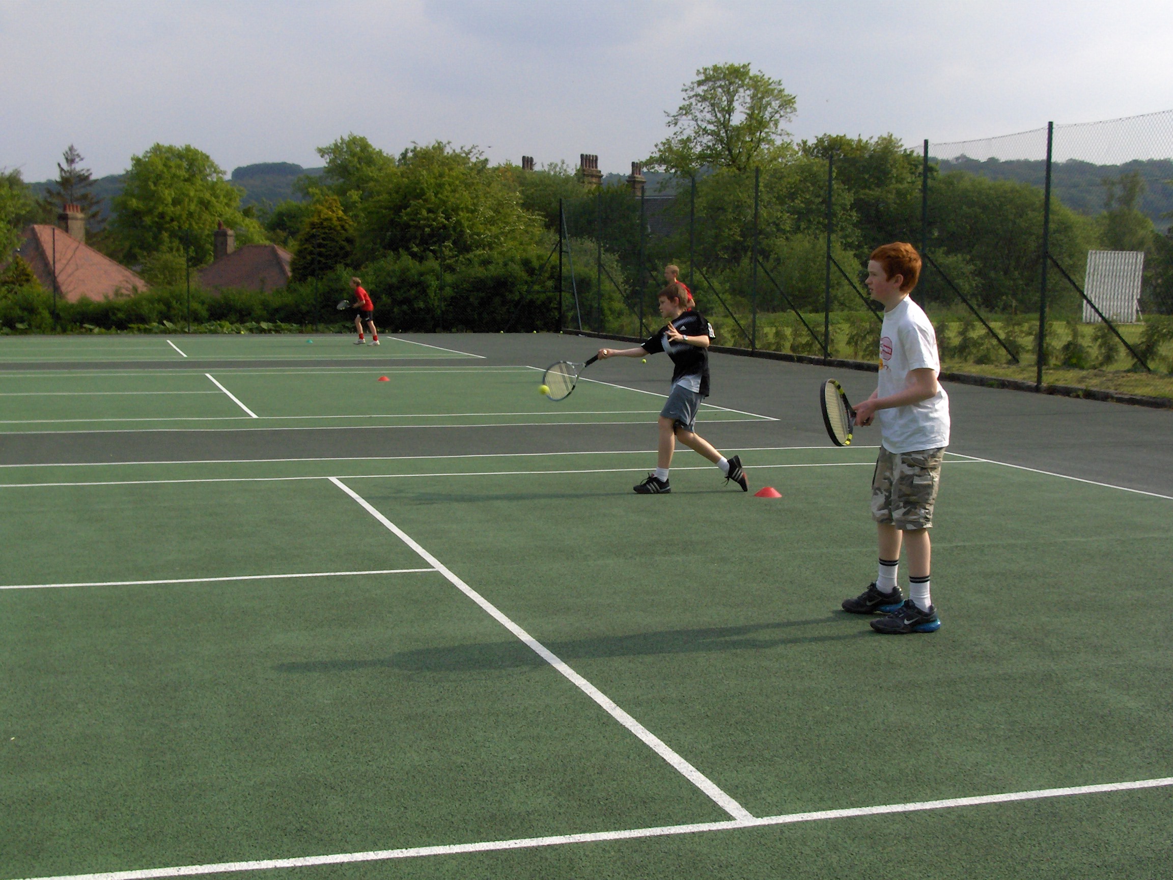 The courts on a sunny day